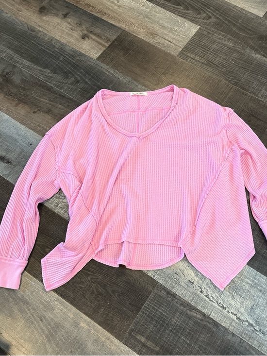 We The Free Sweaters - We The Free Light Pink Waffle V-Neck Top